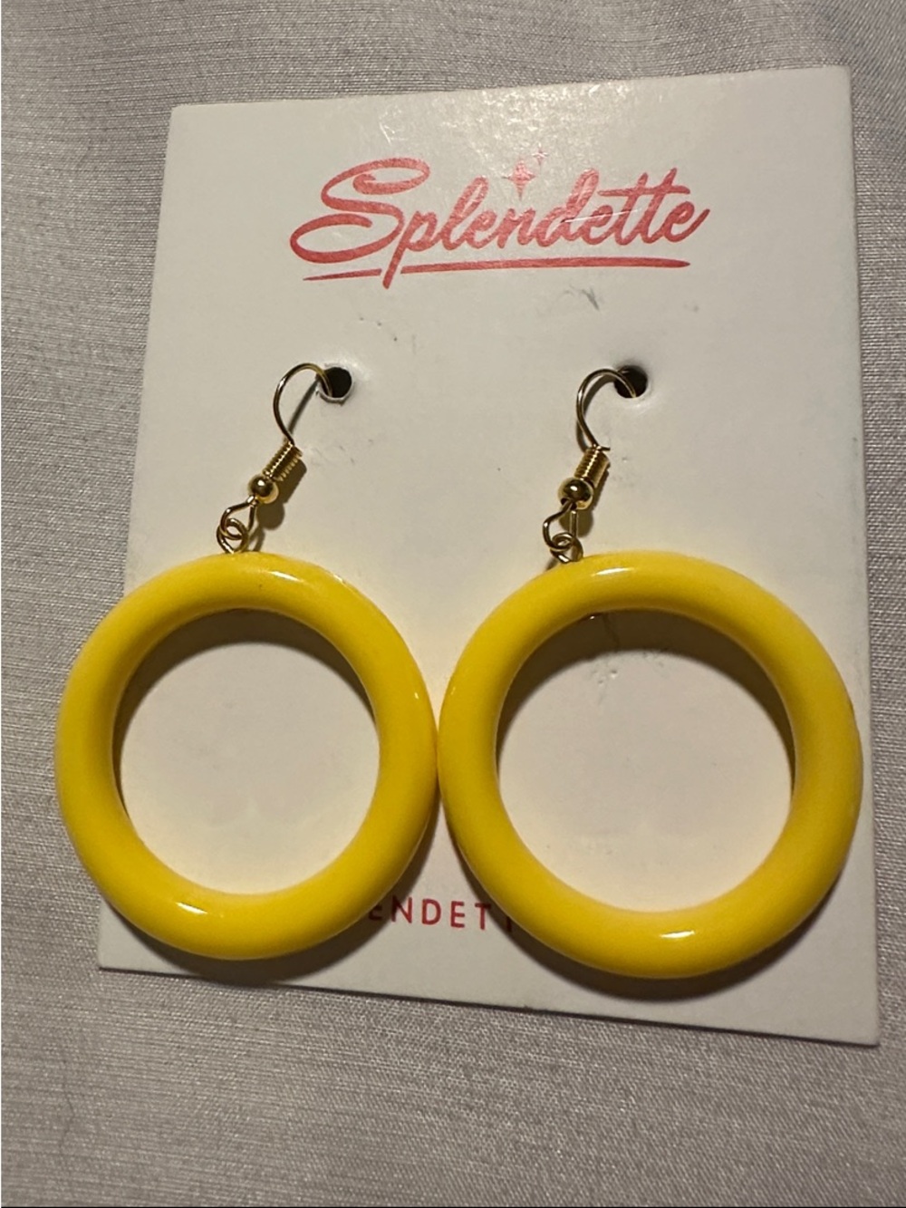Buttery (pastel yellow) Hoop Drop Earrings